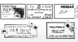 Publicidad de pequeños comercios en periódico Habla San Diego. 2021. Sevilla (España).