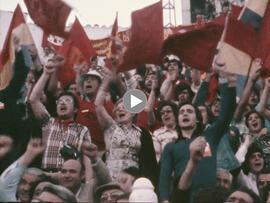 Mitin electoral de la Candidatura de los trabajadores en las Elecciones Generales. 1977. Plaza de Toros de Vistalegre (Madrid, España).
