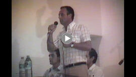 Diamantino García Acosta. 1987. En apoyo a Rafael Montes en las elecciones municipales. Los Corrales (Sevilla, España)