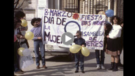 Preparación de la marcha del 8 de marzo. Sevilla (España).