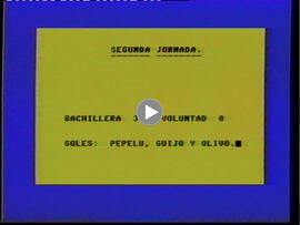 Partido de fútbol entre la Sociedad Deportiva Estrella Bachillera y Voluntad Fútbol Club. Hacia 1988. Campo de fútbol de La Bachillera (Sevilla, España)
